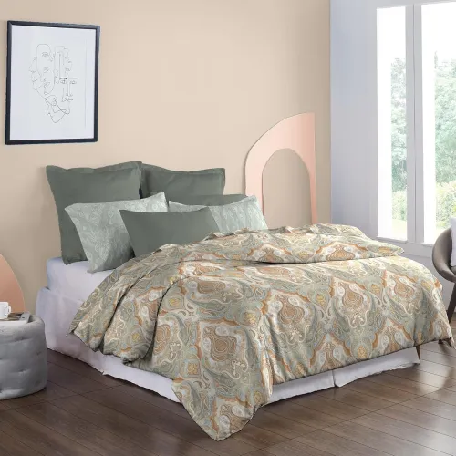 Image of Diana Double Bed Bedsheet 210 TC 100% Cotton 2 Pillow Covers