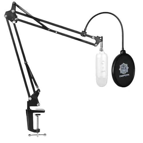Image of DIGIMORE D-110 Mic Arm Stand with Pop Filter & Clamp