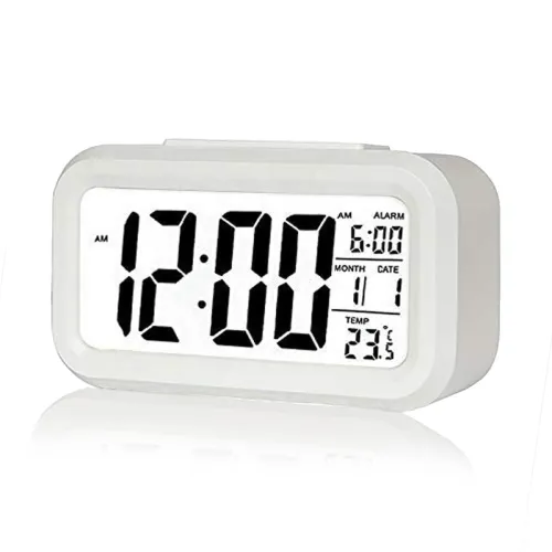 Image of Digital Alarm Clock,Battery Operated Small Desk Clocks,with Date