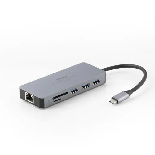 Image of Digitek 8-in-1 Type-C USB Hub (4K HDMI, PD 100W, Ethernet, SD/USB)
