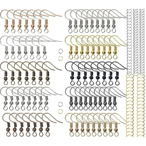 Image of DIY Crafts 100 Grm, Mix Lot, 24 Pcs Hypoallergenic Earring Hooks