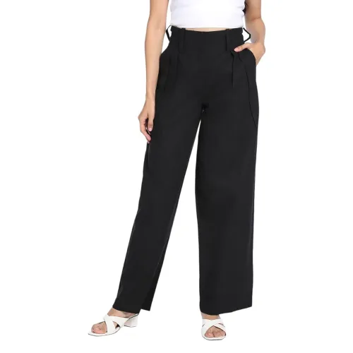 Image of DL Woman Grey Solid Mid-Rise Trousers