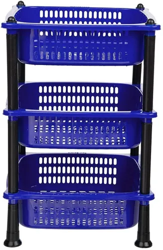 Image of DM PLUS Plastic Fruit & Vegetable 3-Layer Kitchen Trolley