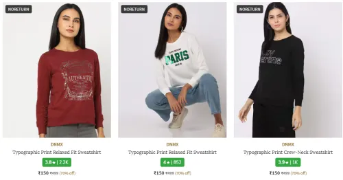 Image of DNMX Brand Women's Sweaters & Sweatshirts @ Flat 70% Discount