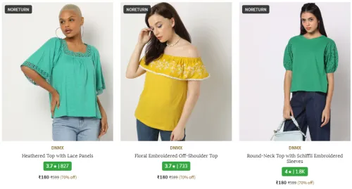 Image of DNMX Brand Women's Shirts, Tops & Tunics @ Flat 70% Discount