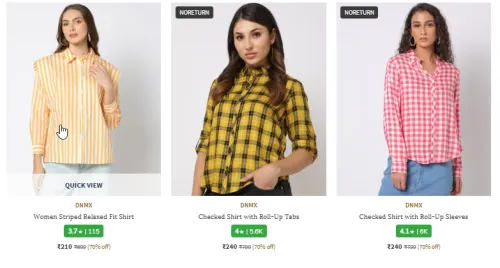 Image of DNMX Women Fashion Shirt Flat 70% Discount