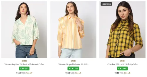 Image of DNMX Brand Women's Shirts @ Flat 70% Discount