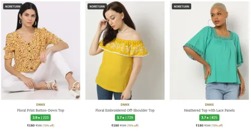 Image of DNMX women's Top Wear Flat 70% Discount 