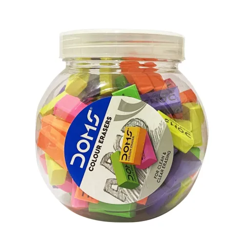 Image of Doms Color Erasers Jar Pack 