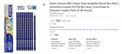 Doms Groove Pencil Box (Free Eraser & Sharpner Inside Pack of 30)