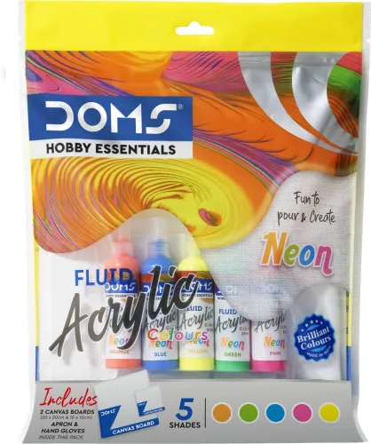 Image of DOMS Neon Fluid Acrylic Painting Set
