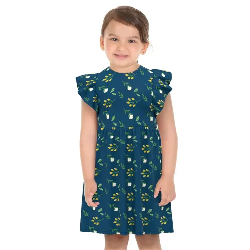 Image of Donuts Girls Navy Printed Dress