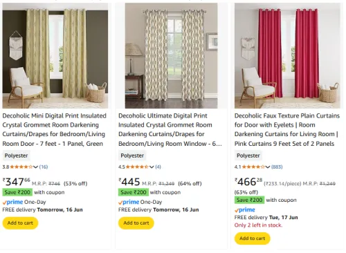 Image of Door Curtains @ ₹147
