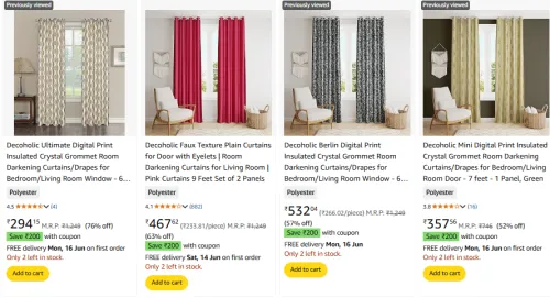 Image of Door Curtains Starting @ ₹94 