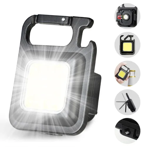 Image of DOTCOM LED Mini Cob Keychain and Magentic Flashlight Portable USB Rechargeable Light 3 Light Modes
