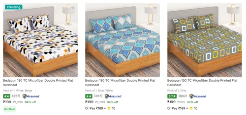 Image of Double bedsheet Starting @199