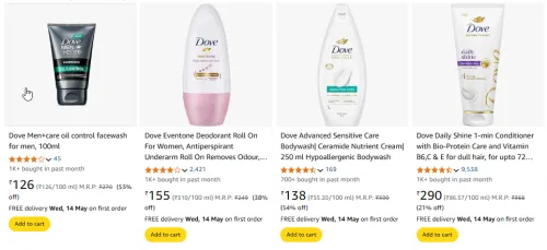 Image of Dove Beauty Products Starting At ₹126