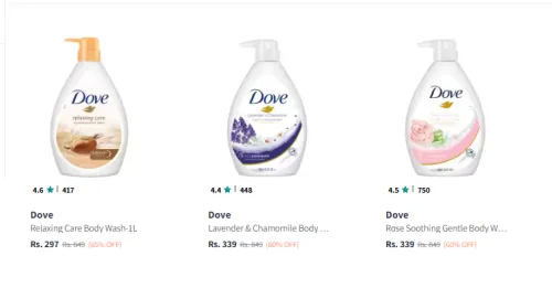 Image of Dove Body Wash Minimum 60% Discount