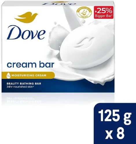 Image of DOVE Cream Beauty Bathing Bar For 24 Hour Nourished Skin (8 x 125 g)