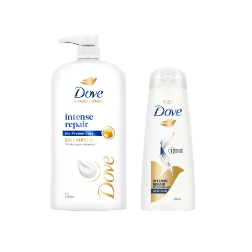 Image of Dove Intense Repair Shampoo 1 Ltr & Dove Intense Repair Conditioner 335 ml