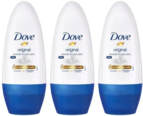 Image of DOVE Original-MoistCream-Deo Deodorant Roll-on - For Women (50 ml, Pack of 3).