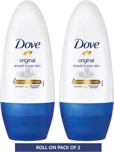 Image of DOVE Original Roll-on Deodorant for Women, 100ml (Pack of 2)