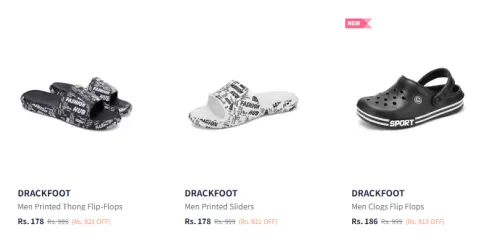 Image of Drackfoot Men's Printed Thong Flip-Flops Starting At ₹178