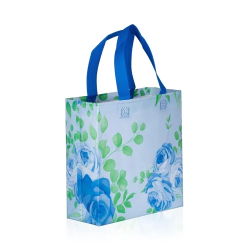 Image of DRAPME Flower Printed Reusable Gift Bags, PO10.