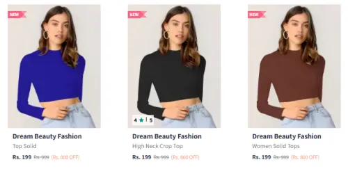 Image of Dream Beauty Fashion Women's Tops at minimum 80% Discount