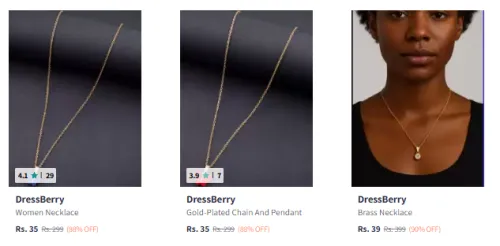 Image of Dressberry Necklace And Chain Starting @ ₹35