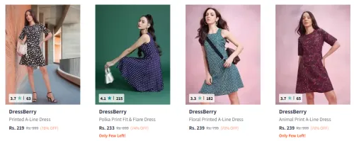 Image of DressBerry Printed A-Line Dress Starting At ₹219