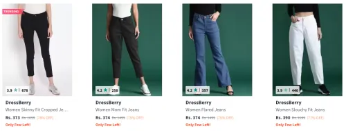 Image of DressBerry Women's Jeans at minimum 75% Discount