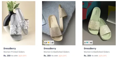 Image of DressBerry Women Printed Sliders Starting At ₹359