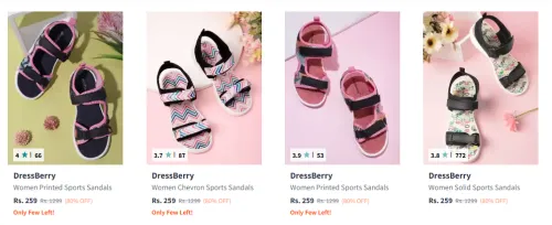 Image of DressBerry Women Printed Sports Sandals Starting At ₹259