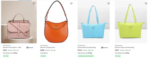 Image of Dressberry Women's Handbags starting @ ₹344