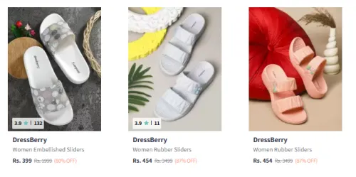 Image of DressBerry Women's Sliders at minimum 80% Discount