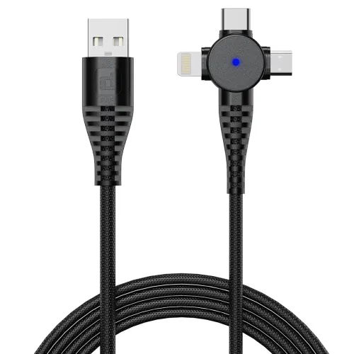 Image of Dubstep Blaze Trinity 50W 3 in 1 USB Type C Cable Compatible with Mobile Tablet Laptop