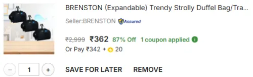 Image of BRENSTON 55 L Strolley Duffel Bag 3 Set