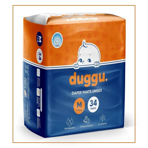 Image of Duggu Baby Diaper Pants 7-12 Kg | Medium (34 Pieces)
