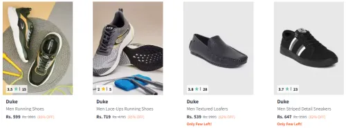 Image of Duke Men Olive Green Mesh Running Shoes at 70%-85% Discount