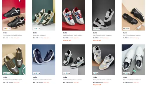 Image of Duke men's Colourblocked Lace Up Sneakers at 80% Discount