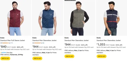 Image of Duke Men's Jackets at minimum 55% Discount