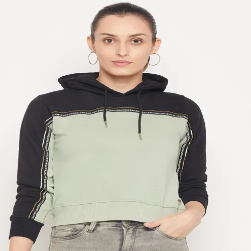 Image of Duke Women Colourblocked Hooded Sweatshirt