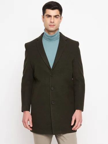 Image of DUKE Wool Blend Solid Coat For Men