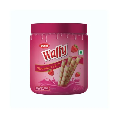 Image of Dukes Waffy Strawberry Wafer Roll Jar 250 g 