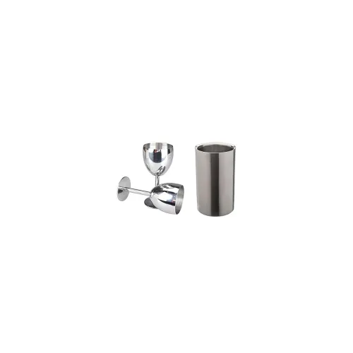 Image of Dynore Stainless Steel 2 Goblet/Wine Glass with Wine Cooler