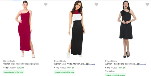 Image of Dyrectdeals Women's Dresses Starting @ ₹149
