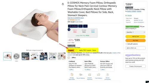 Image of E-COSMOS Memory Foam Pillow