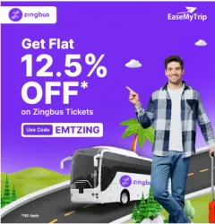 EaseMyTrip ZINGUBUS Coupon : Flat 12.5% off on booking Zingbus tickets