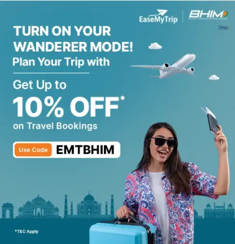 Image of EaseMyTrip Coupon : Save up to ₹5000 on travel Bookings Using BHIM App